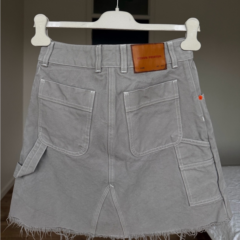 Heron Preston Light Gray Canvas Skirt